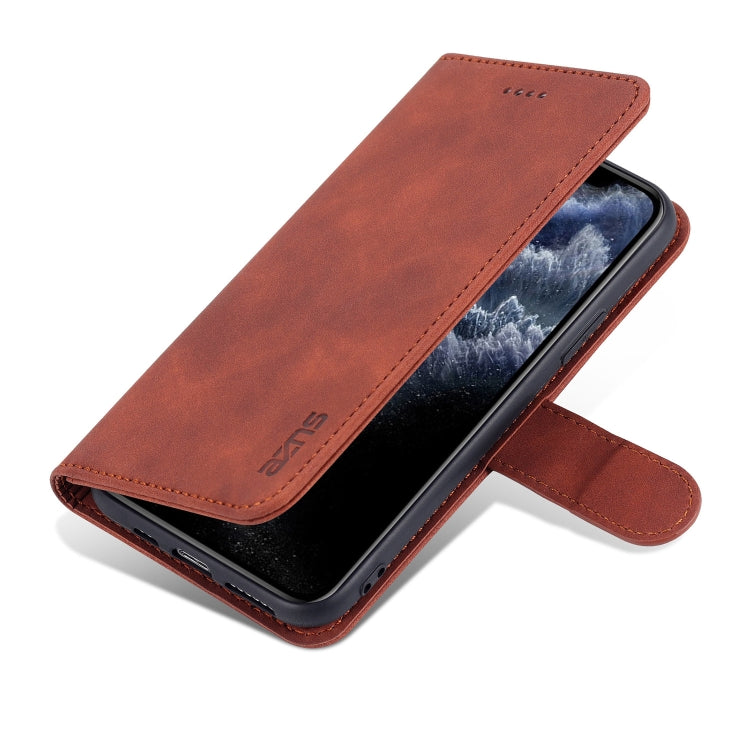 For iPhone 11 Pro AZNS Skin Feel Calf Texture Horizontal Flip Leather Casewith Card Slots & Holder & Wallet (Brown) - HoMEdemic™ 