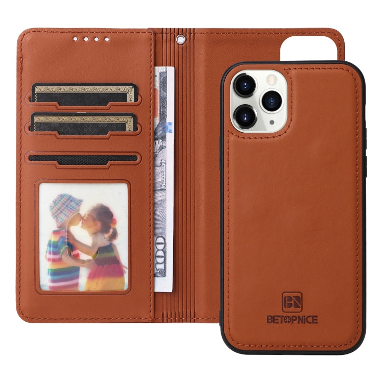 For iPhone 11 Pro BETOPNICE BN-005 2 in 1 Detachable Imitate Genuine Leather Phone Case(Brown) - HoMEdemic™ 