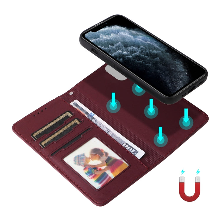 For iPhone 11 Pro BETOPNICE BN-005 2 in 1 Detachable Imitate Genuine Leather Phone Case(Wine Red) - HoMEdemic™ 