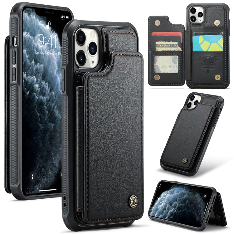 For iPhone 11 Pro CaseMe C22 Card Slots Holder RFID Anti-theft Phone Case(Black) - HoMEdemic™ 