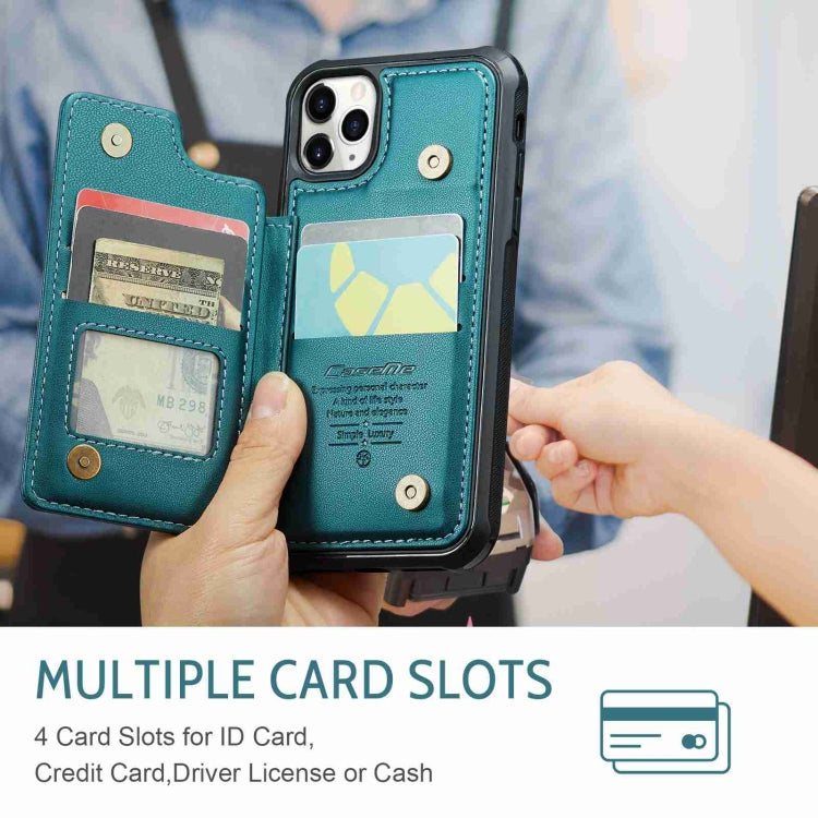 For iPhone 11 Pro CaseMe C22 Card Slots Holder RFID Anti-theft Phone Case(Blue Green) - HoMEdemic™ 