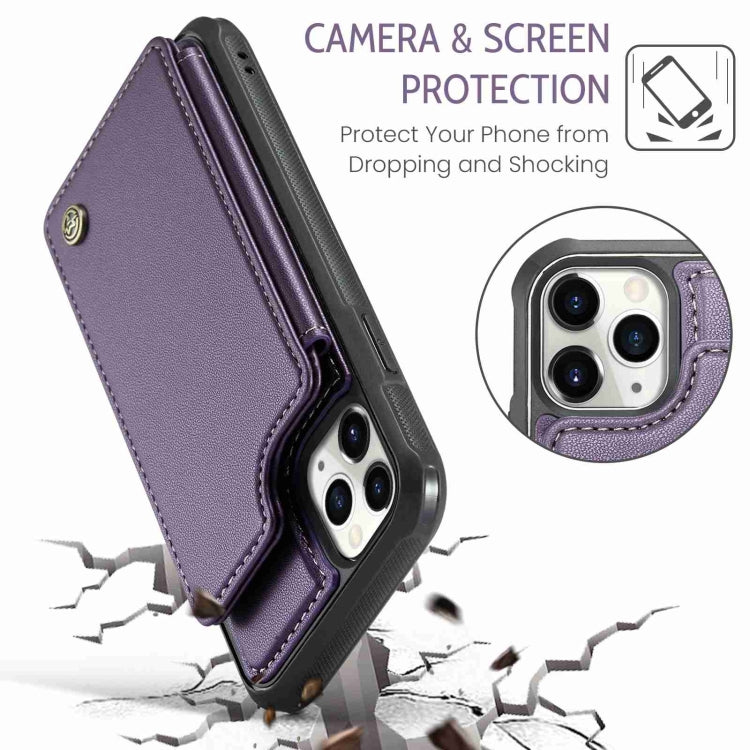 For iPhone 11 Pro CaseMe C22 Card Slots Holder RFID Anti-theft Phone Case(Purple) - HoMEdemic™ 