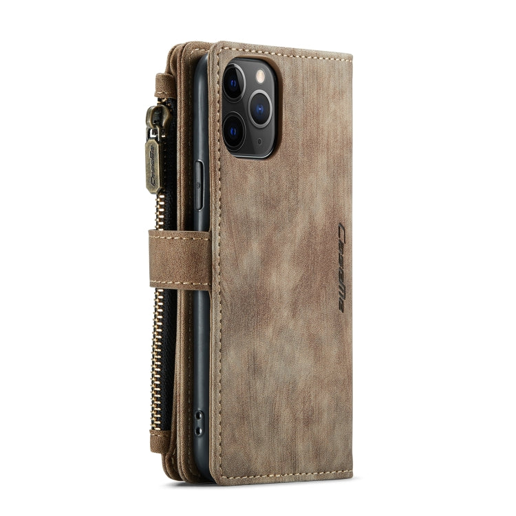 For iPhone 11 Pro CaseMe-C30 PU + TPU Multifunctional Horizontal Flip Leather Case with Holder & Card Slot & Wallet & Zipper Pocket (Brown) - HoMEdemic™ 