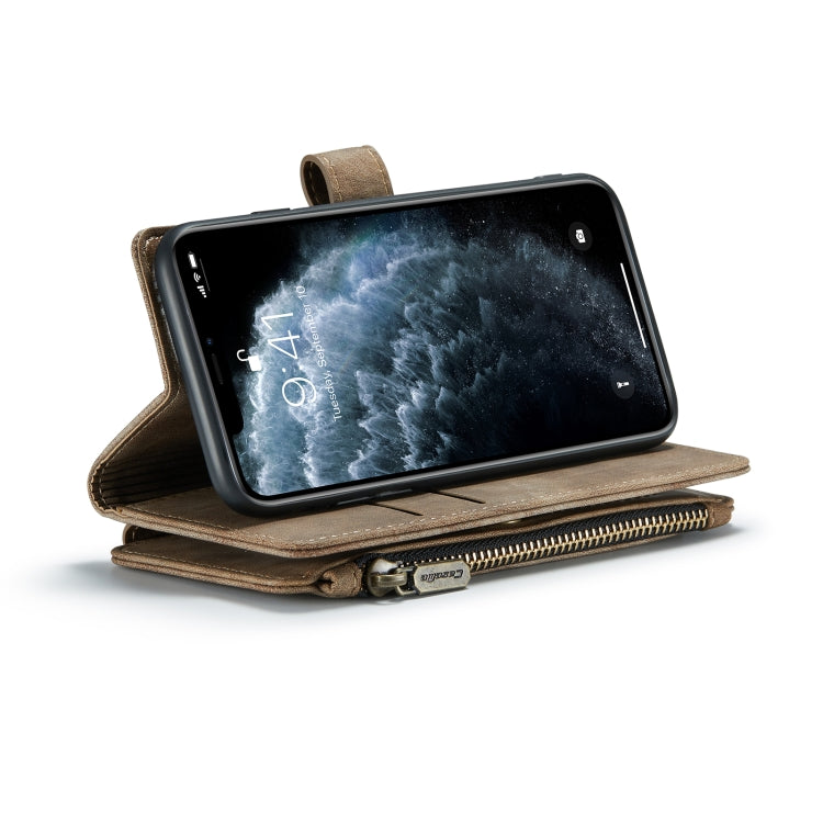 For iPhone 11 Pro CaseMe-C30 PU + TPU Multifunctional Horizontal Flip Leather Case with Holder & Card Slot & Wallet & Zipper Pocket (Brown) - HoMEdemic™ 