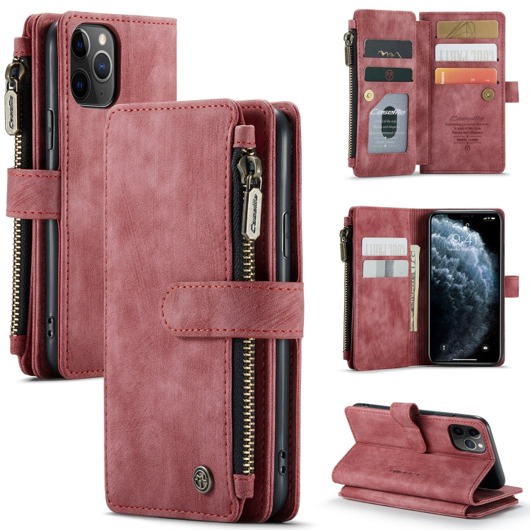 For iPhone 11 Pro CaseMe-C30 PU + TPU Multifunctional Horizontal Flip Leather Case with Holder & Card Slot & Wallet & Zipper Pocket (Red) - HoMEdemic™ 