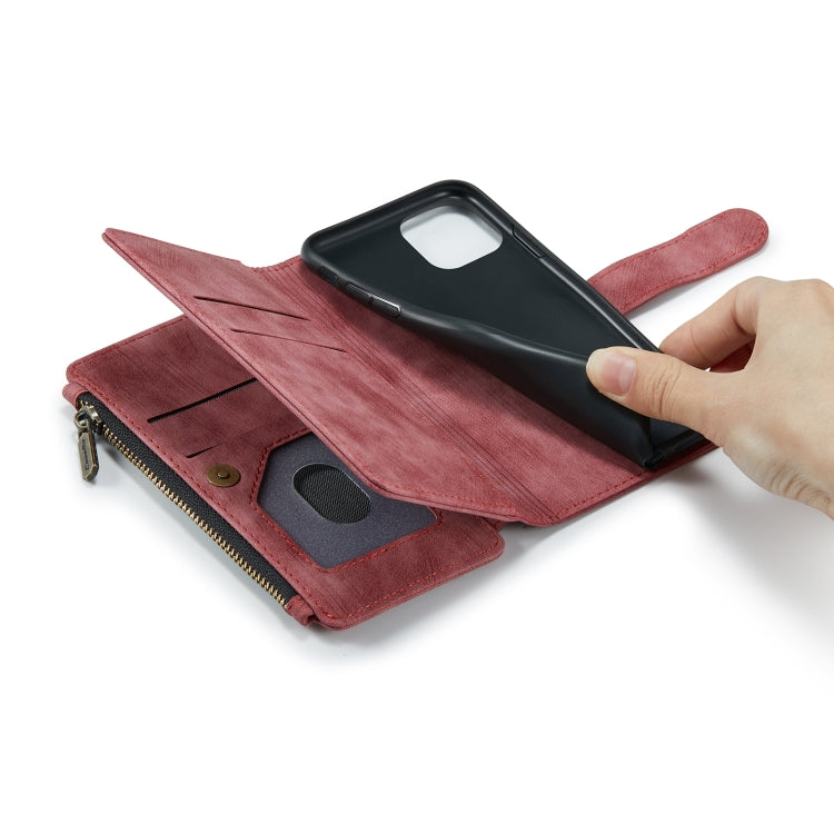 For iPhone 11 Pro CaseMe-C30 PU + TPU Multifunctional Horizontal Flip Leather Case with Holder & Card Slot & Wallet & Zipper Pocket (Red) - HoMEdemic™ 