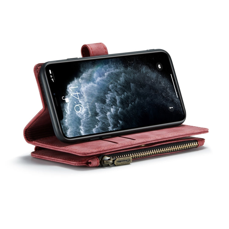 For iPhone 11 Pro CaseMe-C30 PU + TPU Multifunctional Horizontal Flip Leather Case with Holder & Card Slot & Wallet & Zipper Pocket (Red) - HoMEdemic™ 