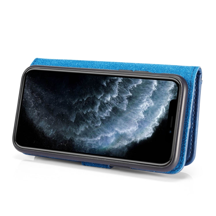 For iPhone 11 Pro DG.MING Crazy Horse Texture Flip Detachable Magnetic Leather Case with Holder & Card Slots & Wallet  (Blue) - HoMEdemic™ 
