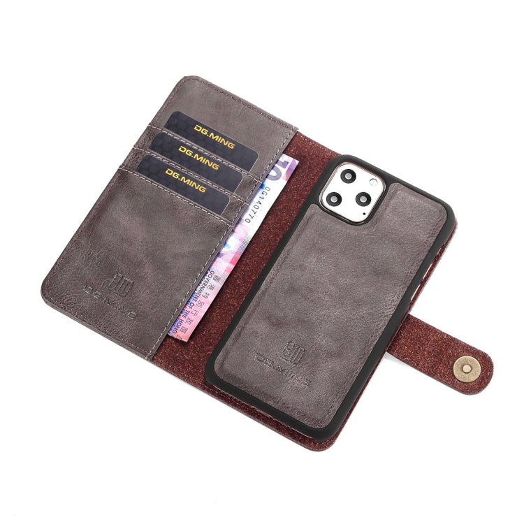 For iPhone 11 Pro DG.MING Crazy Horse Texture Flip Detachable Magnetic Leather Case with Holder & Card Slots & Wallet (Grey) - HoMEdemic™ 