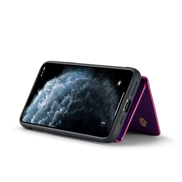 For iPhone 11 Pro DG.MING M3 Series Glitter Powder Card Bag Leather Case(Dark Purple) - HoMEdemic™ 
