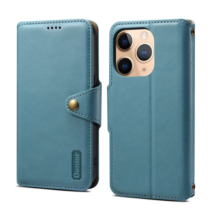 For iPhone 11 Pro Denior Cowhide Texture Wallet Style Leather Phone Case(Blue) - HoMEdemic™ 