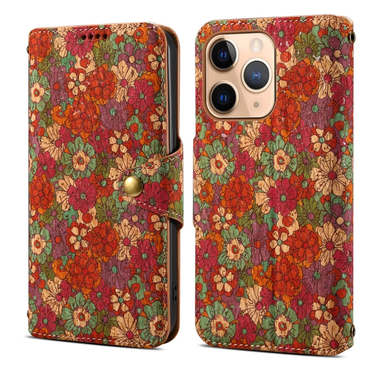 For iPhone 11 Pro Denior Flower Language Series Cork Fabric Oil Edge Leather Phone Case(Summer) - HoMEdemic™ 