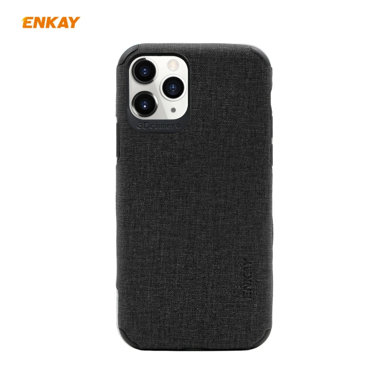 For iPhone 11 Pro ENKAY ENK-PC032 Business Series Denim Texture PU Leather + TPU Soft Slim CaseCover(Black) - HoMEdemic™ 