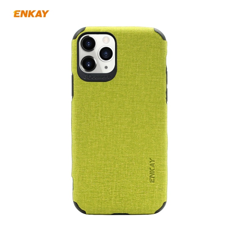For iPhone 11 Pro ENKAY ENK-PC032 Business Series Denim Texture PU Leather + TPU Soft Slim CaseCover(Green) - HoMEdemic™ 