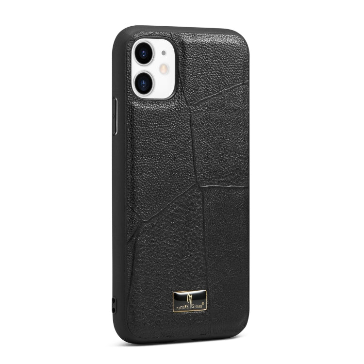 For iPhone 11 Pro Fierre Shann Leather Texture Phone Back Cover Case (Ox Tendon Black) - HoMEdemic™ 