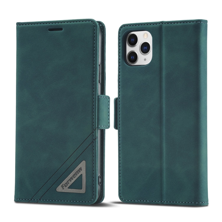 For iPhone 11 Pro Forwenw Dual-side Buckle Leather Phone Case (Dark Cyan) - HoMEdemic™ 
