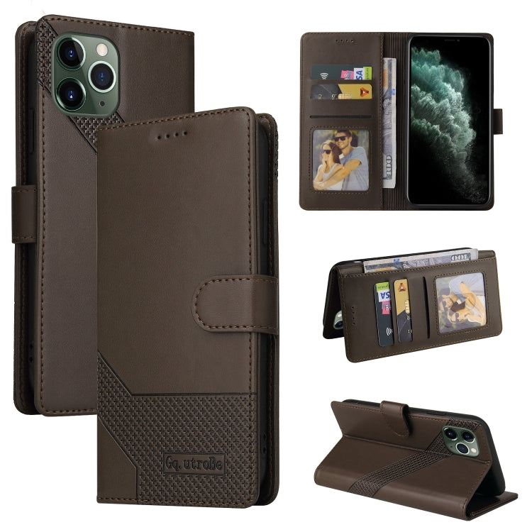 For iPhone 11 Pro GQUTROBE Skin Feel Magnetic Leather Phone Case (Brown) - HoMEdemic™ 