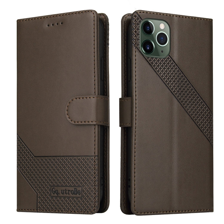 For iPhone 11 Pro GQUTROBE Skin Feel Magnetic Leather Phone Case (Brown) - HoMEdemic™ 