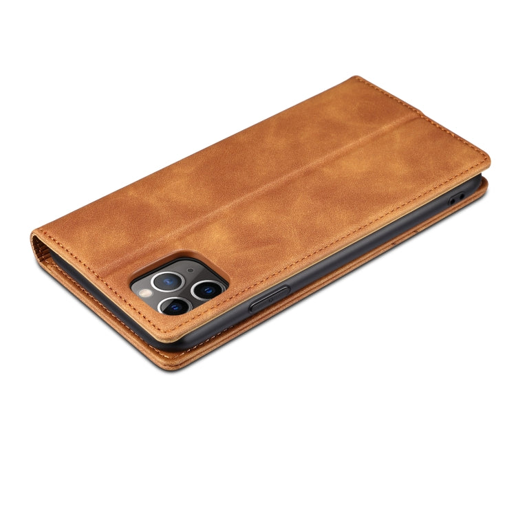 For iPhone 11 Pro GUSSIM GS-001 Business Style Horizontal Flip Skin Feel PU Leather Case with Holder & Card Slots & Wallet & Photo Frame (Brown) - HoMEdemic™ 