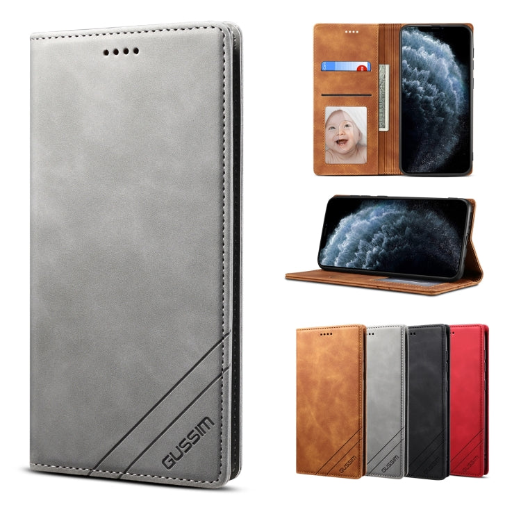For iPhone 11 Pro GUSSIM GS-001 Business Style Horizontal Flip Skin Feel PU Leather Case with Holder & Card Slots & Wallet & Photo Frame (Gray) - HoMEdemic™ 