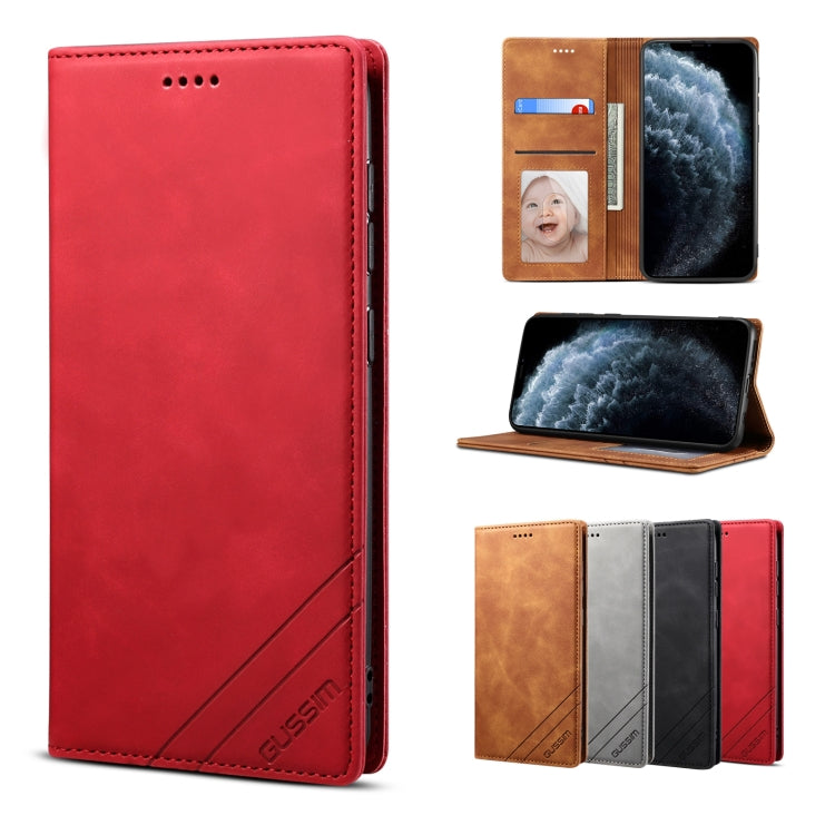 For iPhone 11 Pro GUSSIM GS-001 Business Style Horizontal Flip Skin Feel PU Leather Case with Holder & Card Slots & Wallet & Photo Frame (Red) - HoMEdemic™ 