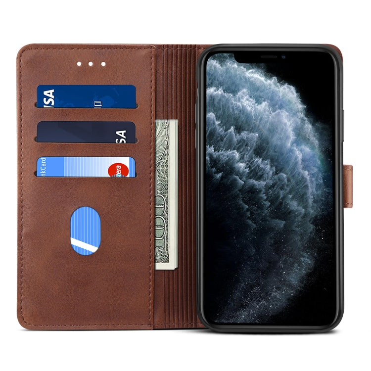 For iPhone 11 Pro GUSSIM Magnetic Horizontal Flip Leather Case with Holder & Card Slots & & Wallet(Brown) - HoMEdemic™ 