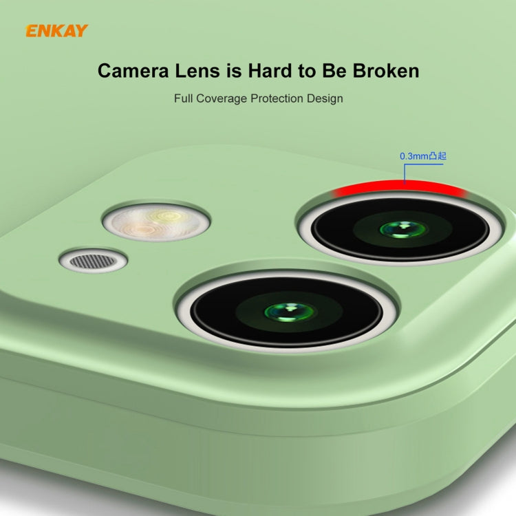 For iPhone 11 Pro Hat-Prince ENKAY ENK-PC064 Liquid Silicone Straight Edge Shockproof Protective Case(Dark Green) - HoMEdemic™ 
