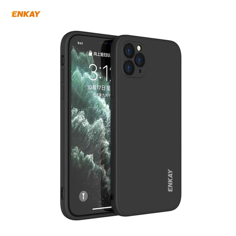 For iPhone 11 Pro Hat-Prince ENKAY ENK-PC065 Liquid Silicone Straight Edge Shockproof Protective Case(Black) - HoMEdemic™ 