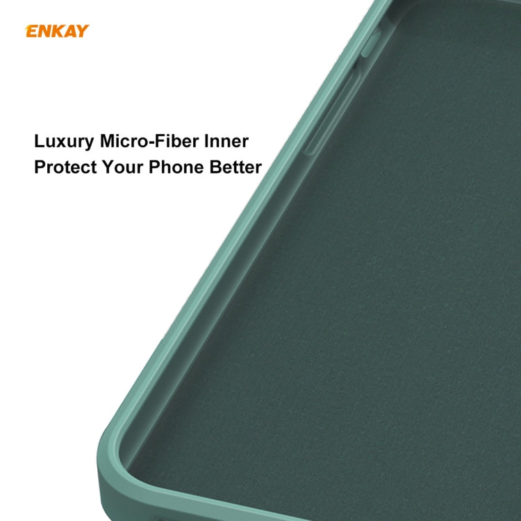 For iPhone 11 Pro Hat-Prince ENKAY ENK-PC065 Liquid Silicone Straight Edge Shockproof Protective Case(Dark Green) - HoMEdemic™ 