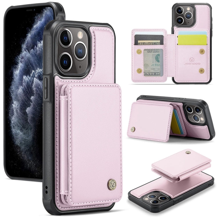 For iPhone 11 Pro JEEHOOD J05 Business Magnetic Style RFID Leather Phone Case(Pink) - HoMEdemic™ 