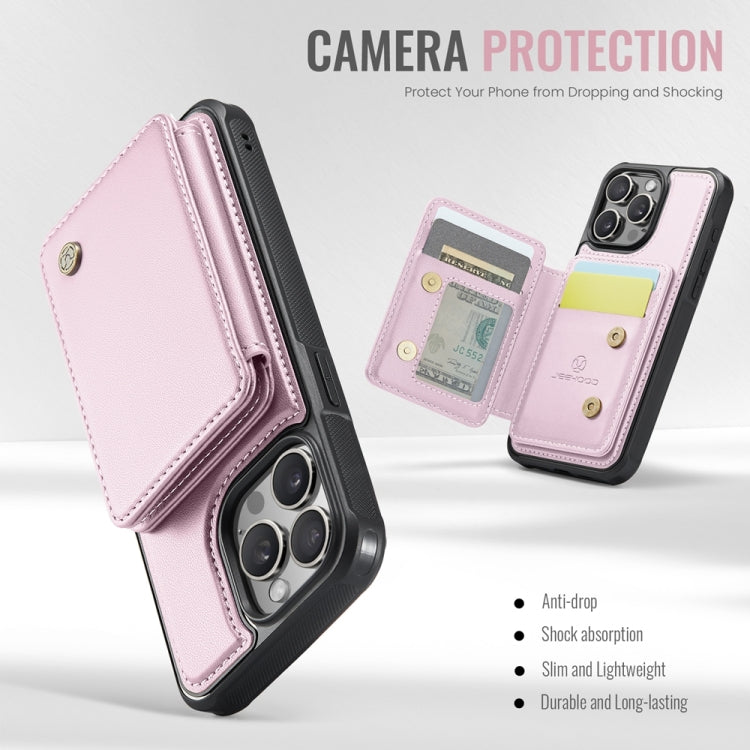 For iPhone 11 Pro JEEHOOD J05 Business Magnetic Style RFID Leather Phone Case(Pink) - HoMEdemic™ 
