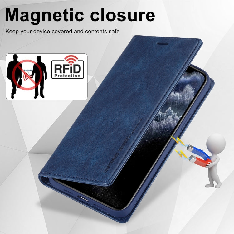 For iPhone 11 Pro LC.IMEEKE RFID Anti-theft Leather Phone Case(Blue) - HoMEdemic™ 
