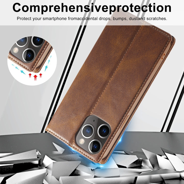 For iPhone 11 Pro LC.IMEEKE RFID Anti-theft Leather Phone Case(Brown) - HoMEdemic™ 
