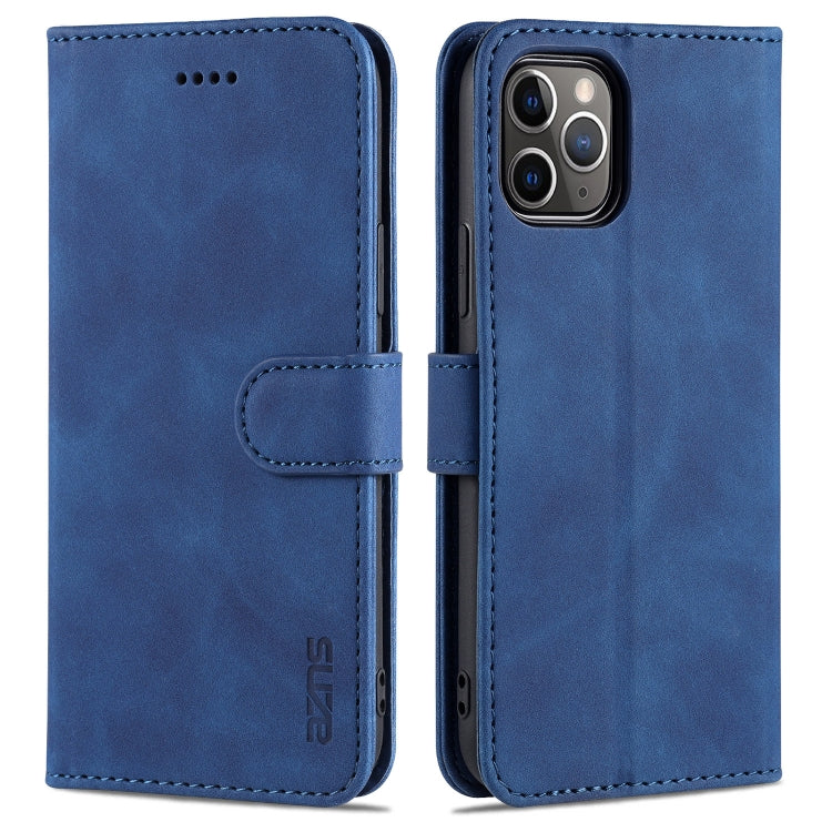For iPhone 11 Pro Max AZNS Skin Feel Calf Texture Horizontal Flip Leather Case with Card Slots & Holder & Wallet (Blue) - HoMEdemic™ 