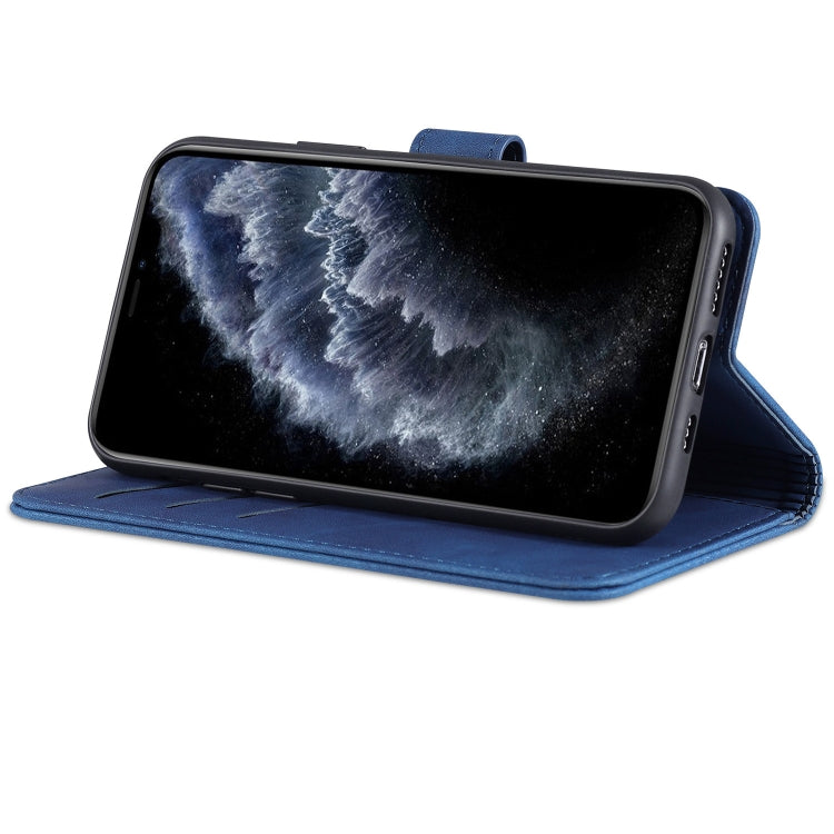 For iPhone 11 Pro Max AZNS Skin Feel Calf Texture Horizontal Flip Leather Case with Card Slots & Holder & Wallet (Blue) - HoMEdemic™ 