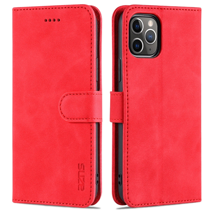 For iPhone 11 Pro Max AZNS Skin Feel Calf Texture Horizontal Flip Leather Case with Card Slots & Holder & Wallet (Red) - HoMEdemic™ 