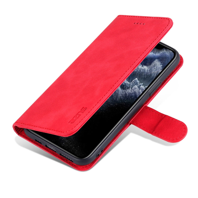For iPhone 11 Pro Max AZNS Skin Feel Calf Texture Horizontal Flip Leather Case with Card Slots & Holder & Wallet (Red) - HoMEdemic™ 