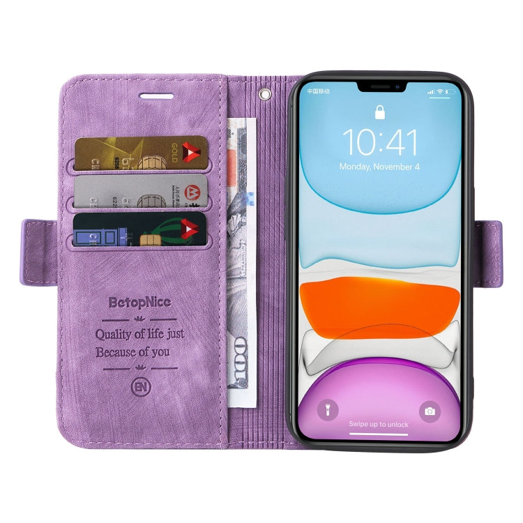 For iPhone 11 Pro Max BETOPNICE Dual-side Buckle Leather Phone Case(Purple) - HoMEdemic™ 