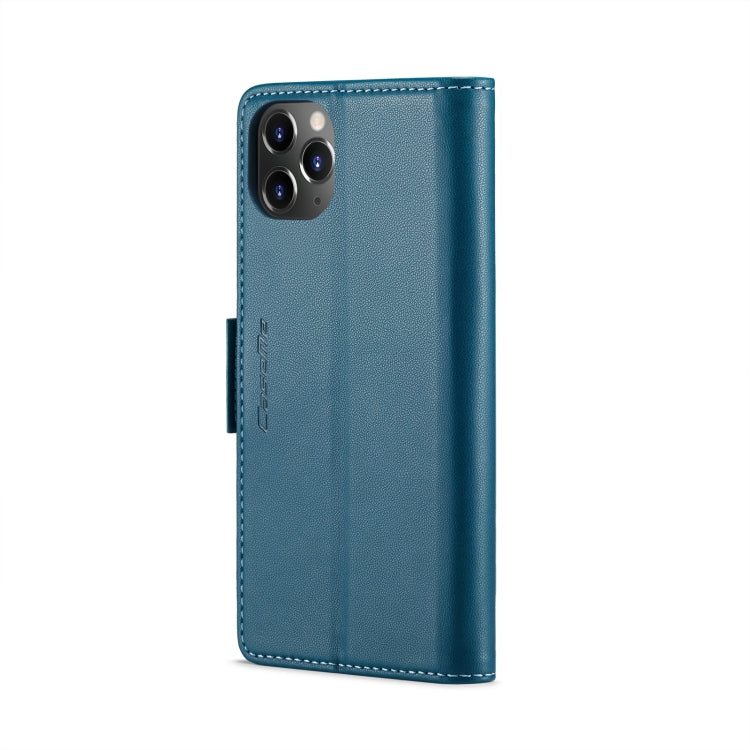 For iPhone 11 Pro Max CaseMe 023 Butterfly Buckle Litchi Texture RFID Anti-theft Leather Phone Case(Blue) - HoMEdemic™ 