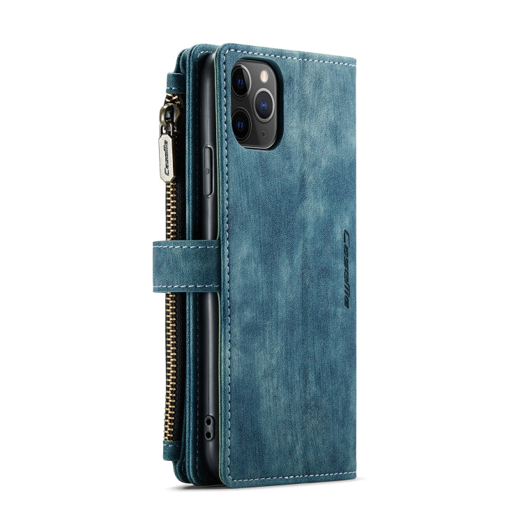 For iPhone 11 Pro Max CaseMe-C30 PU + TPU Multifunctional Horizontal Flip Leather Case with Holder & Card Slot & Wallet & Zipper Pocket (Blue) - HoMEdemic™ 