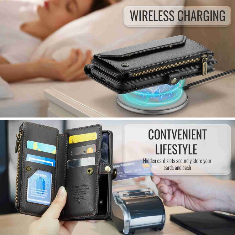 For iPhone 11 Pro Max CaseMe C36 Card Slots Zipper Wallet RFID Anti-theft Leather Phone Case(Black) - HoMEdemic™ 