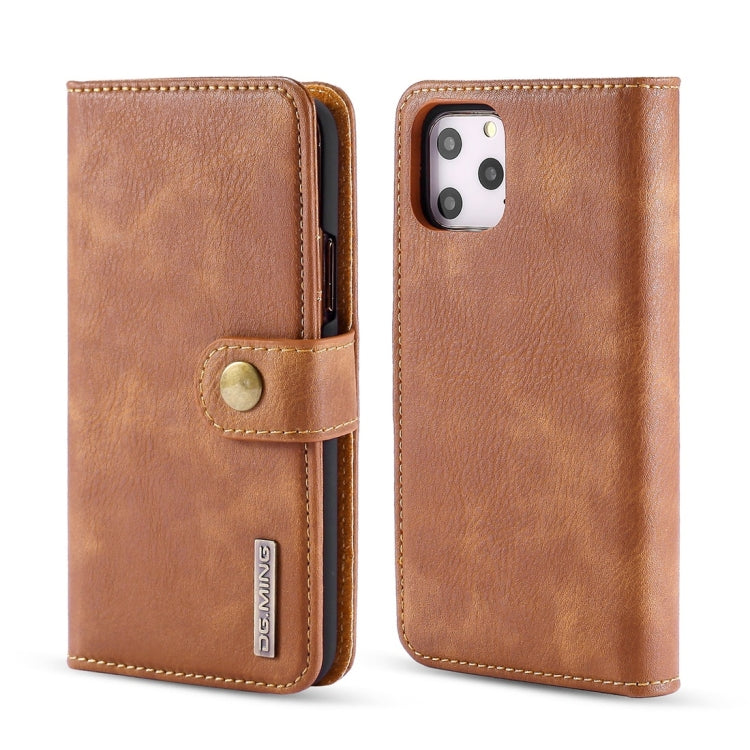 For iPhone 11 Pro Max DG.MING Crazy Horse Texture Flip Detachable Magnetic Leather Case with Holder & Card Slots & Wallet (Brown) - HoMEdemic™ 