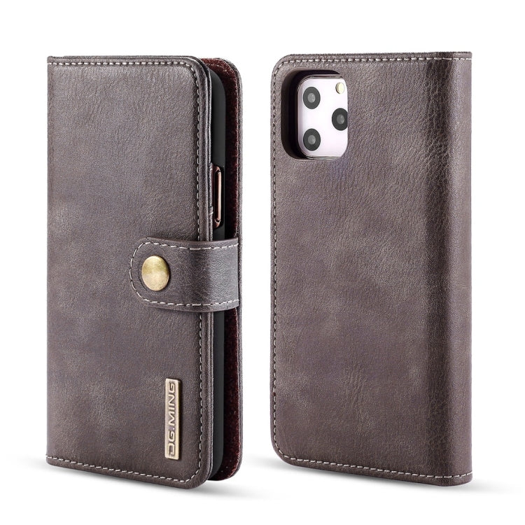 For iPhone 11 Pro Max DG.MING Crazy Horse Texture Flip Detachable Magnetic Leather Case with Holder & Card Slots & Wallet (Grey) - HoMEdemic™ 