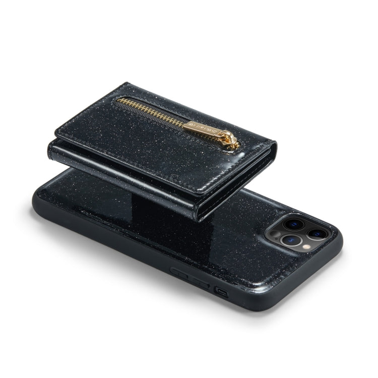 For iPhone 11 Pro Max DG.MING M3 Series Glitter Powder Card Bag Leather Case(Black) - HoMEdemic™ 