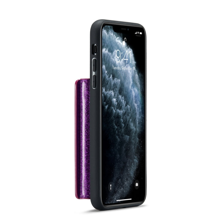 For iPhone 11 Pro Max DG.MING M3 Series Glitter Powder Card Bag Leather Case(Dark Purple) - HoMEdemic™ 