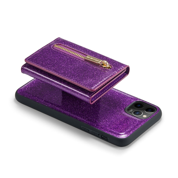 For iPhone 11 Pro Max DG.MING M3 Series Glitter Powder Card Bag Leather Case(Dark Purple) - HoMEdemic™ 