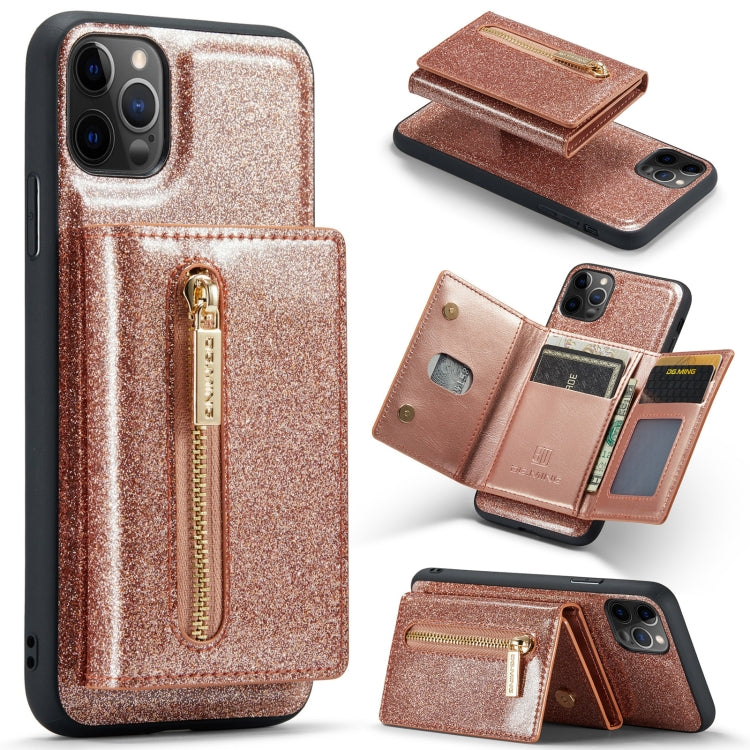 For iPhone 11 Pro Max DG.MING M3 Series Glitter Powder Card Bag Leather Case(Rose Gold) - HoMEdemic™ 