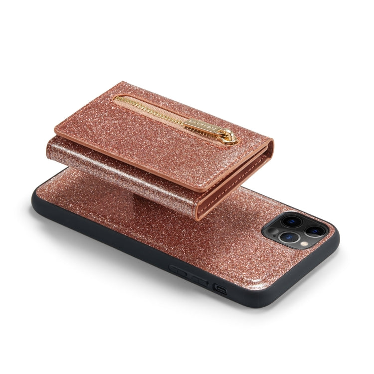 For iPhone 11 Pro Max DG.MING M3 Series Glitter Powder Card Bag Leather Case(Rose Gold) - HoMEdemic™ 
