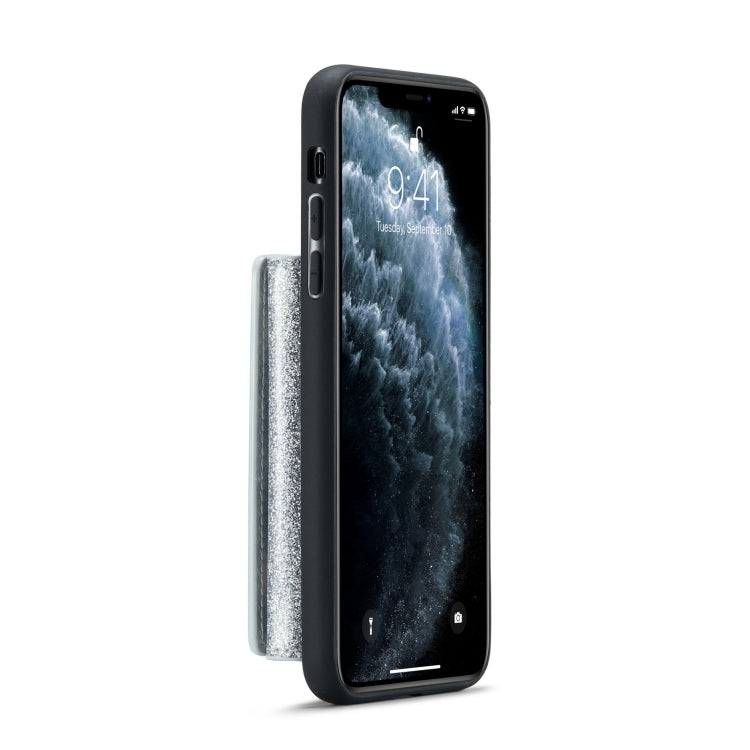 For iPhone 11 Pro Max DG.MING M3 Series Glitter Powder Card Bag Leather Case(Silver) - HoMEdemic™ 