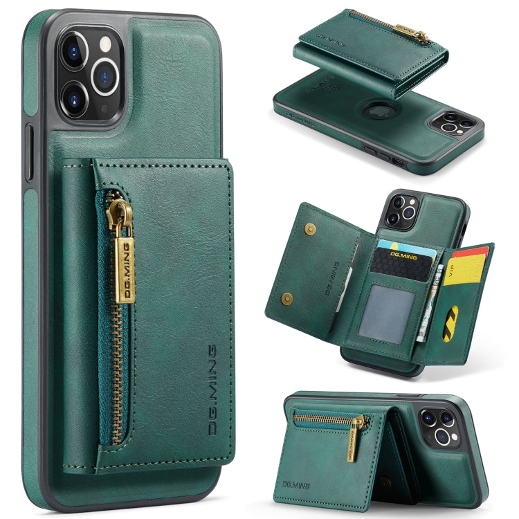 For iPhone 11 Pro Max DG.MING M5 Series Zip RFID Multi Card Detachable Leather Phone Case(Green) - HoMEdemic™ 